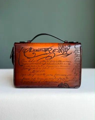 Berluti Un Jour Gulliver Scritto Leather Messenger Bag