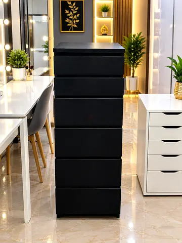 For sale malm-chest-of-6-drawers-black-brown-mirror-glass size 40/123 cm