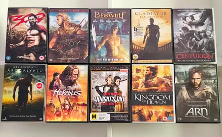 10 Warrior / Action Movie DVD’s