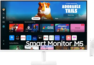 Samsung M5 27 Inch White IPS Full HD Smart Apps Remote Air Play Monitor