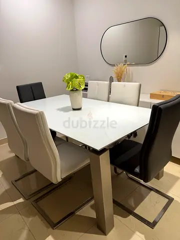 Modern 6 Seater Dining Table Set with Chairs