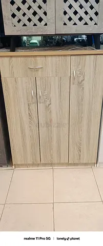 Light oak 3-door shoe cabinet / storage cupboard -brand new