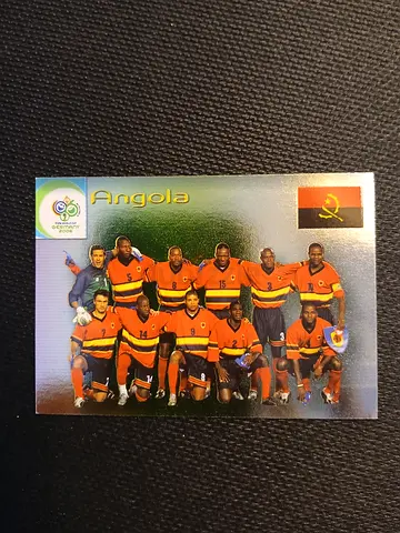 PANINI OFFICIAL FIFA WORLD 2006 CARD #5 ANGOLA TEAM CHAMPION OF THE WORLD