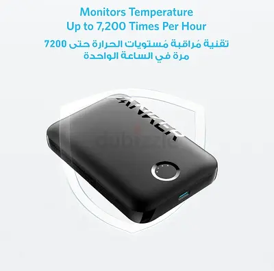 Portable Infrared Thermometer/Temperature Monitor Power Bank - Black