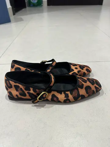 Leopard Print Ballet Flats, Zara, 38EU