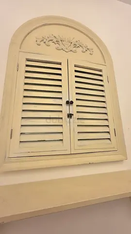 Mirror Wall frame with Doors - Cream Wood