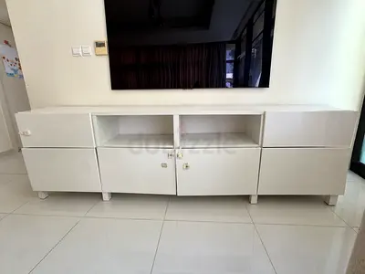 Large IKEA White TV Unit / TV Cabinet – Spacious Storage