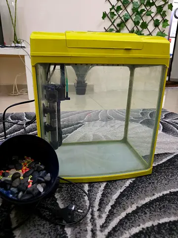 Small glass aquarium with filter heater and stones- good condition