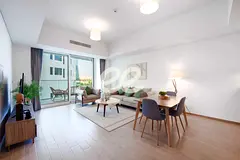 Vacant | Yearly AED 149K | 1BR | Golf & Sea View | Private Beach