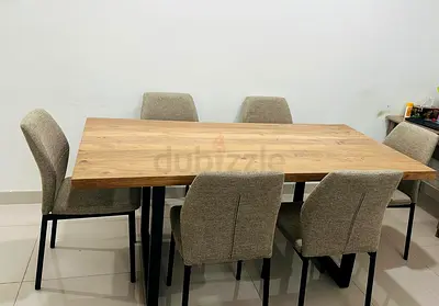 Dining table with 6 chairs from PAN Home less than one year