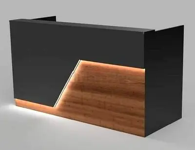Modern Reception Desk with LED Accent Custom Made