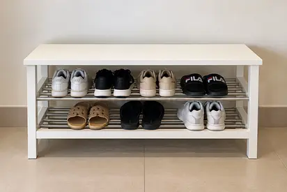 IKEA TJUSIG Shoe Storage Bench – White – AED 150