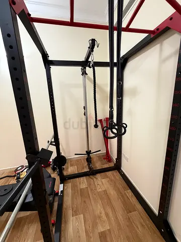 Power Rack with Cable Pulley and Accessories - Good Condition