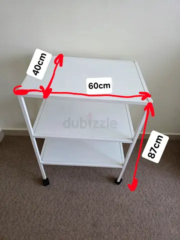 IKEA 3-Tier White Storage Trolley on Wheels – Modified