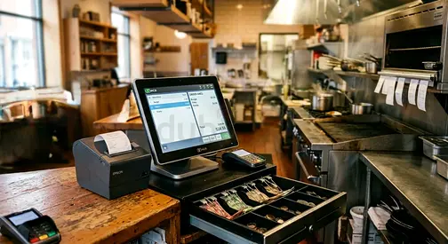 Restaurant POS System with Cash Drawer, Receipt Printer and life time software