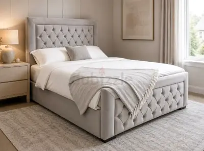 Light gray colour 160*200 queen size tufted Bed