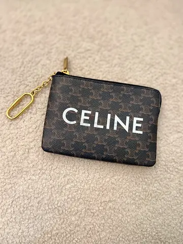 CELINE Small Zip Pouch Card Holder with Keychain