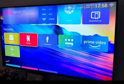 JVC 50” 4K Smart TV for Sale. TV is fully working, but the screen has vertical colored lines as show