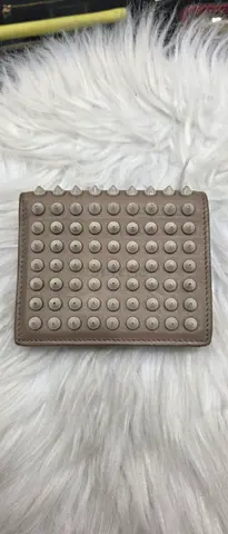 Beige studded compact wallet - good condition