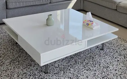 Modern White Gloss Square Coffee Table