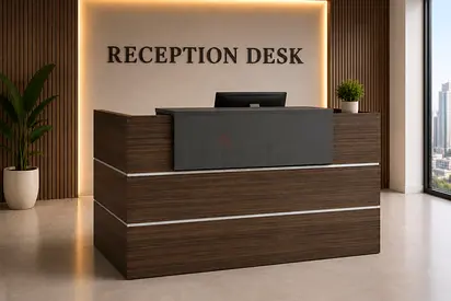 Modern Office Reception Counter | Front Desk with Pedestal Storage