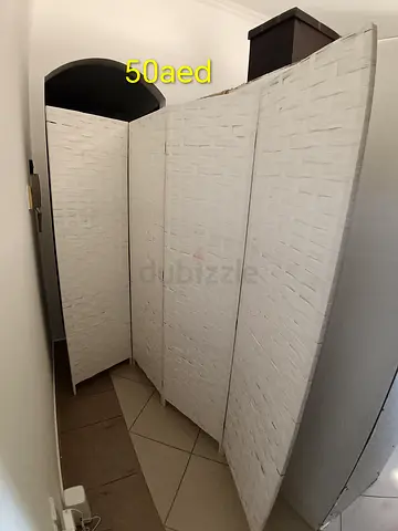 White 4-panel Folding Room Divider / Privacy Screen - Good Condition