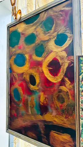 Framed Abstract photo with Gold Rings 3d deep abstract art