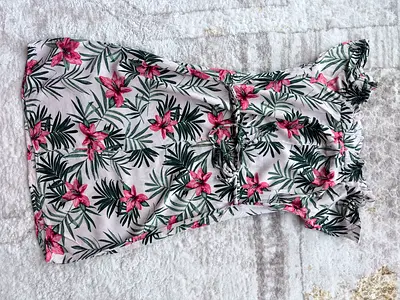 Floral summer dress for Girls size EU 140 146 light pink & green