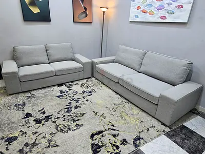 Modern Light Gray Sofa Set - 2 and 3 Seater