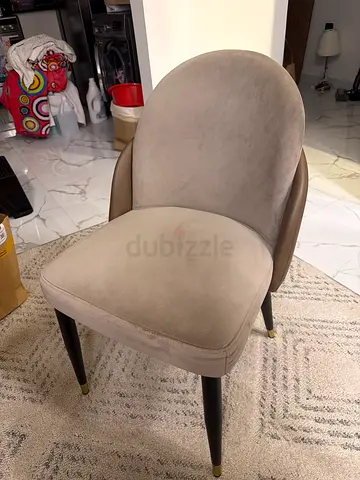 Beige Velvet Accent Dining/Occasional Chair - Good Condition
