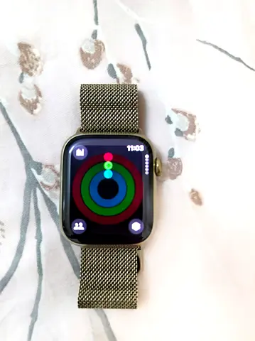 APPLE WATCH 8 45MM CERAMIC STAINLESS STEEL GOLD MILANESE LOOP