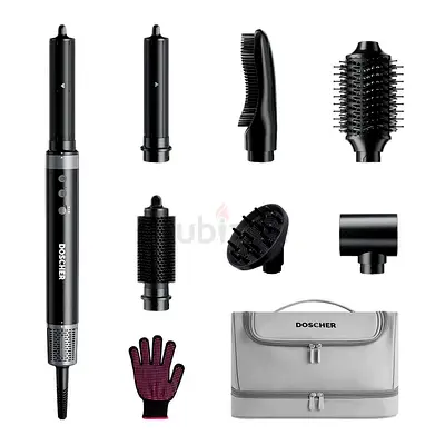 DOSCHER 1400W Professional 7-in-1 Hair Dryer & Styler with Hot Air Brush