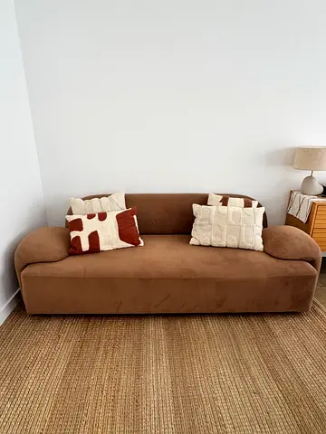 Modern Brown Curved Sofa