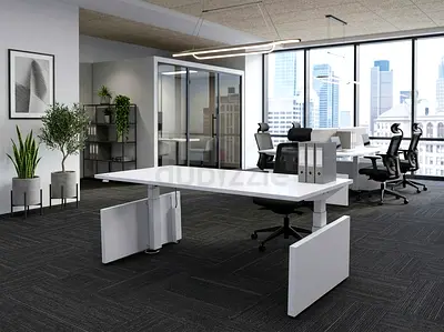 Herman Miller Modern white electric height-adjustable office desk - good condition