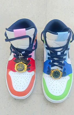 Men's multicolour high-top sneakers (pair) - size not specified