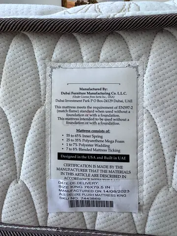 West Elm King size mattress in excellent condition
