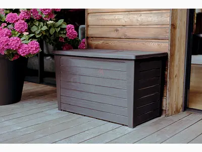 Outdoor Storage Box / Garden Deck Storage Bench - Dark Brown 250L
