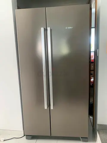 Bosch Side-by-Side Refrigerator - Good Condition, Stainless Finish