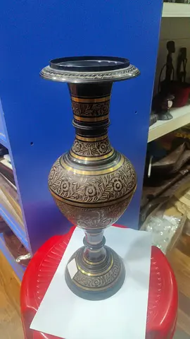 Decorative Vase with Floral Motif — 46cm height