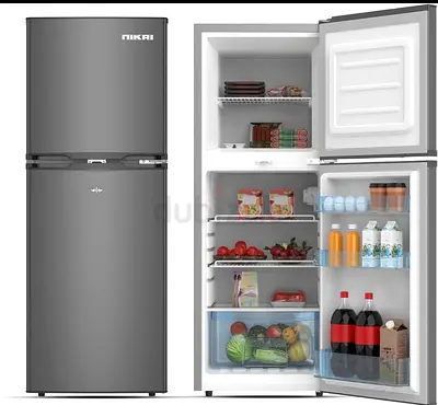 Nikai 2-Door Refrigerator - Grey, Top Freezer, Good Condition