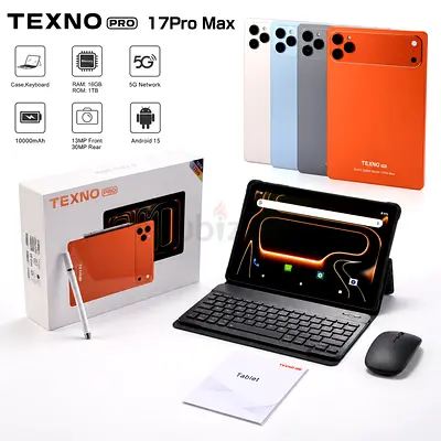 Texno Pro 17 Pro Max Tablet - 1TB, 16GB RAM, Keyboard + Mouse Included