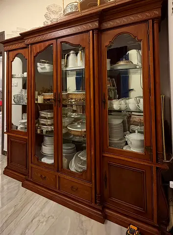 Classic Wooden Display Cabinet with Glass Doors