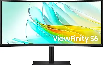 Samsung ViewFinity S6 34" Curved Ultrawide 100Hz USB-C AMD FreeSync Builtin Web Cam Speaker Monitor