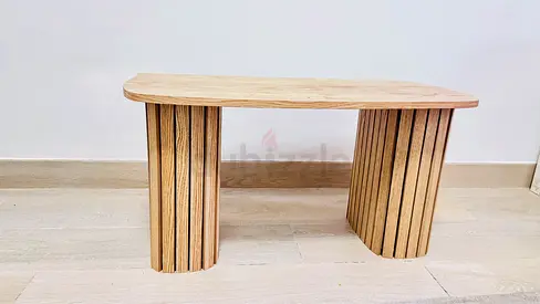 Ikea Solid Wood Bench / Small Console Table with Slatted Cylinder Legs