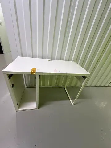 IKEA MICKE White compact study table with storage cabinet - good condition
