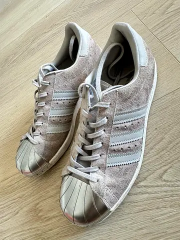 Adidas Superstar Suede Sneakers with Metallic Toe Cap
