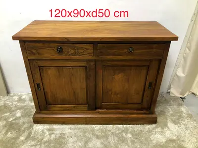 solid wood rustic sideboard cabinet (120x50x90 cm)