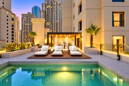 Marina View | Private Pool | Rare Terrace Apt