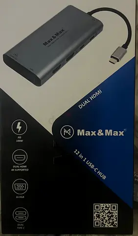 Max & Max 12-in-1 USB-C Hub with Dual HDMI (PD 100W) - New in Box