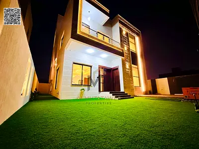 فيلا فاخرة للبيع في عجمان طابقين وروف بتصميم راقٍ وتشطيبات ممتازة | شامل رسوم التسجيل والتملك الحر مدي الحياه | موقع متميز بالقرب من جميع الخدمات وال